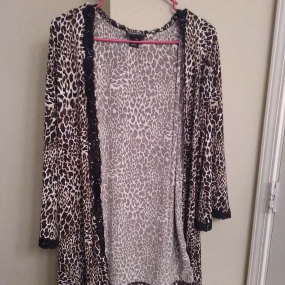 Maggie Barnes cheetah cardigan 3x